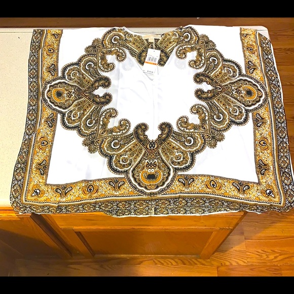 NWT Michael Kors Sheer Summer Shawl Top Size S/M - Picture 5 of 17